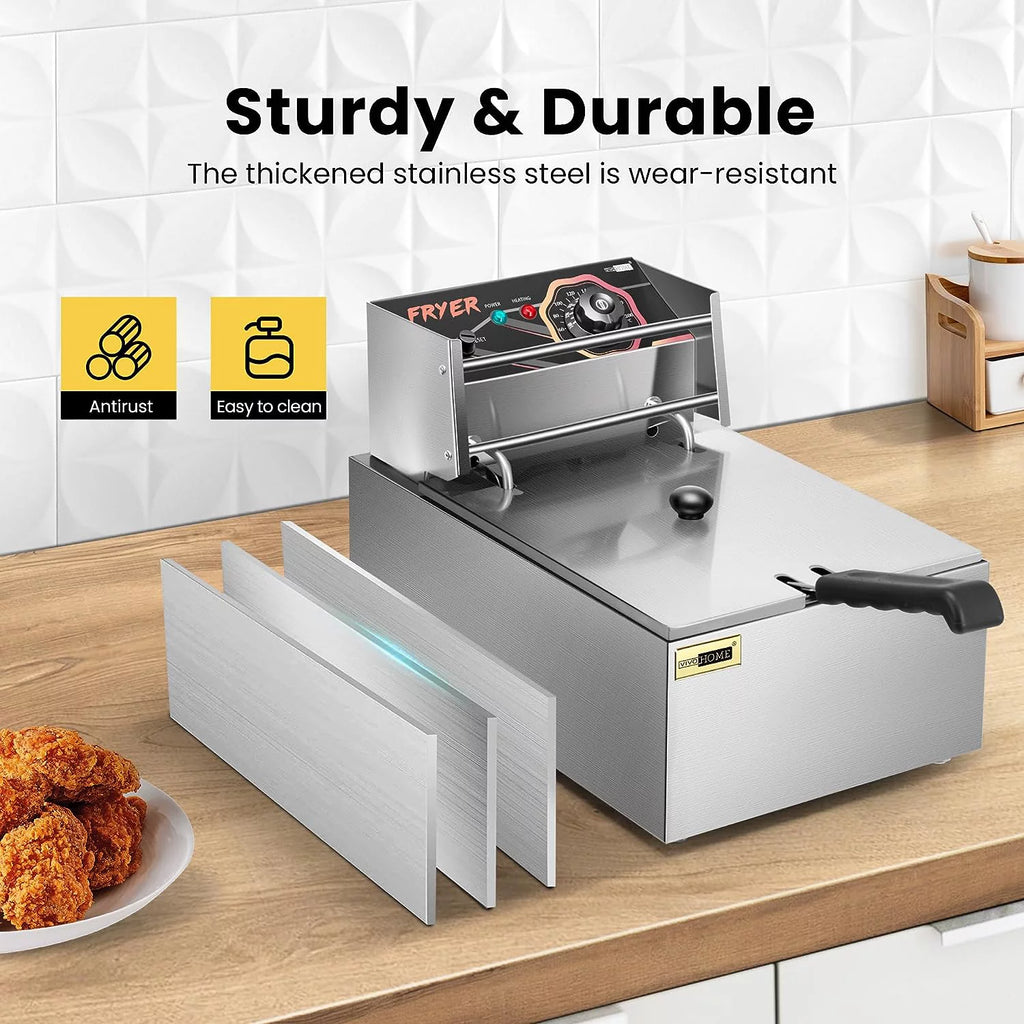 2500W 10.6 QT Electric Deep Fryer with Removable Basket N790616