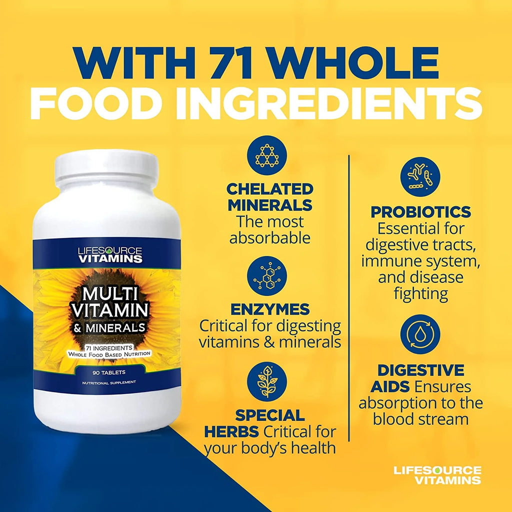 Whole Food Multivitamin & Minerals 90 Tablets D493579