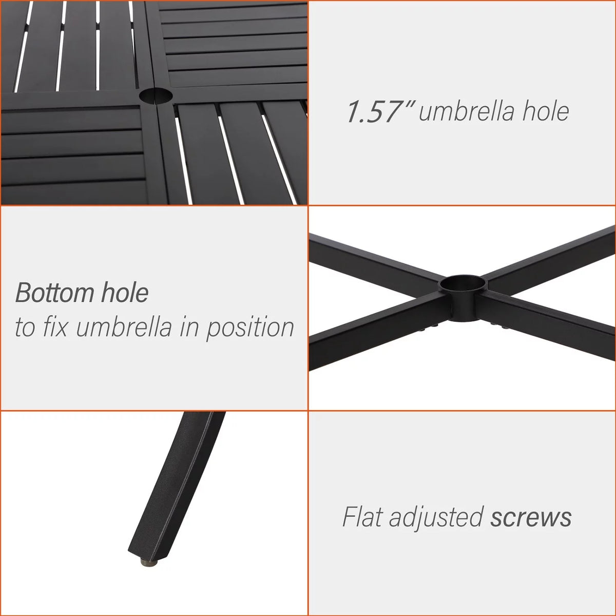 42 Dia. Black Metal Outdoor Dining Table I7256