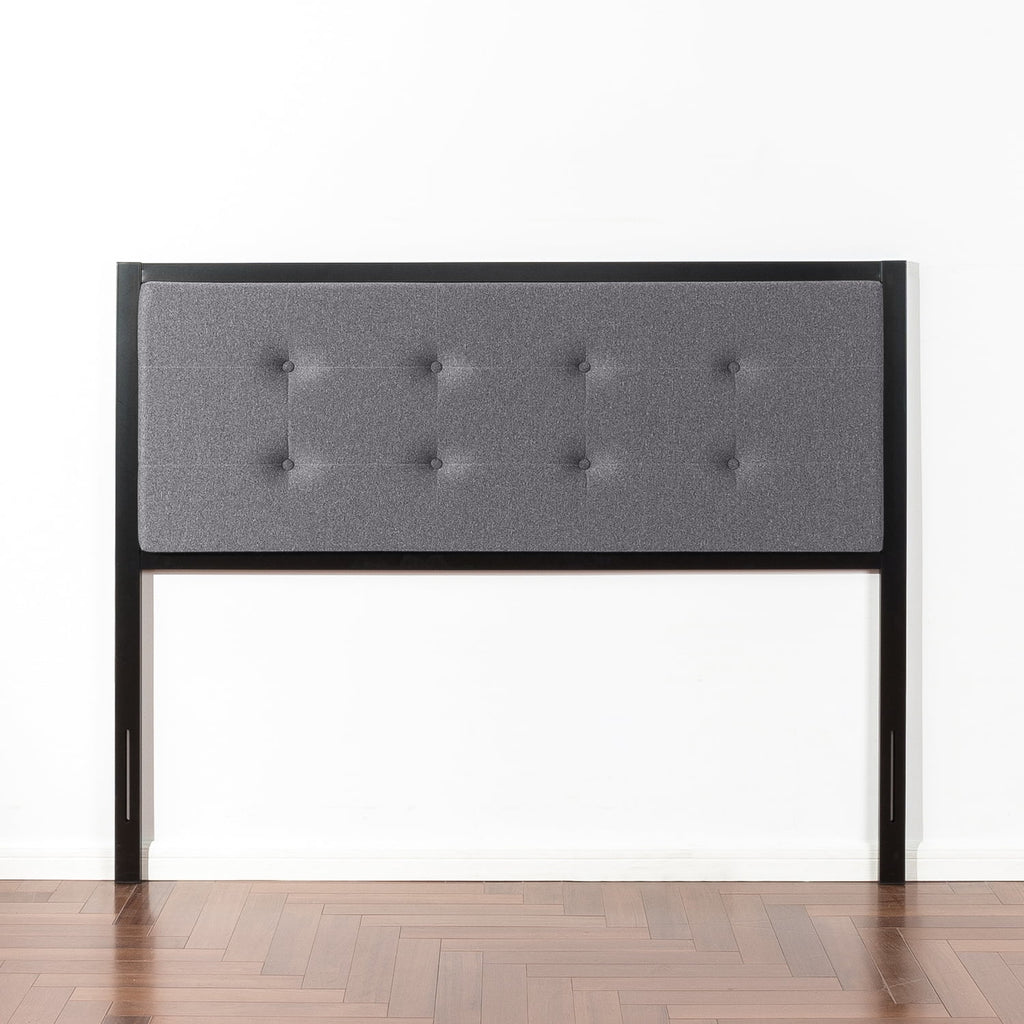 Queen Gray Upholstered Metal Headboard O189