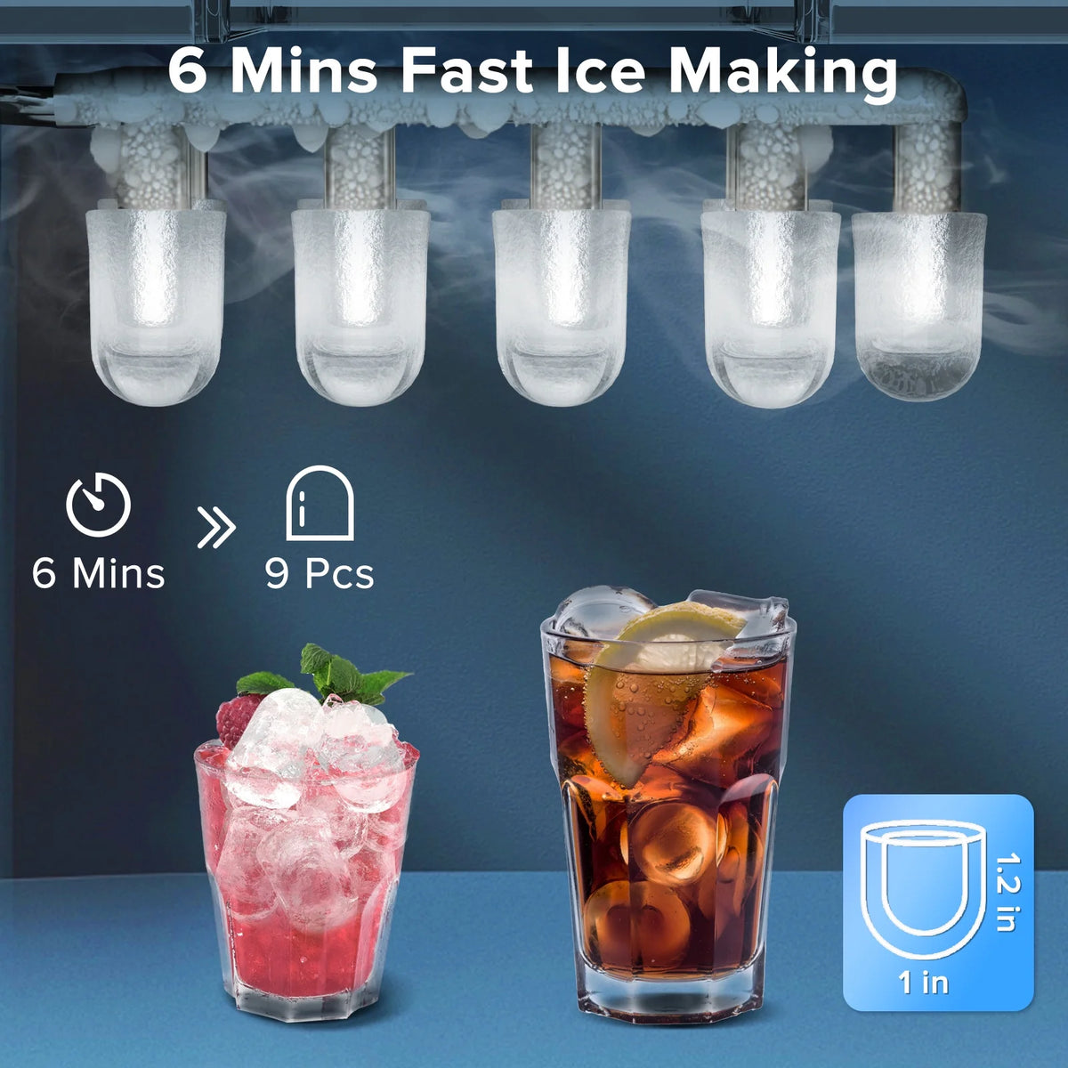 Portable Countertop Ice Maker 26lbs/24H Stainless Steel Black Q56301