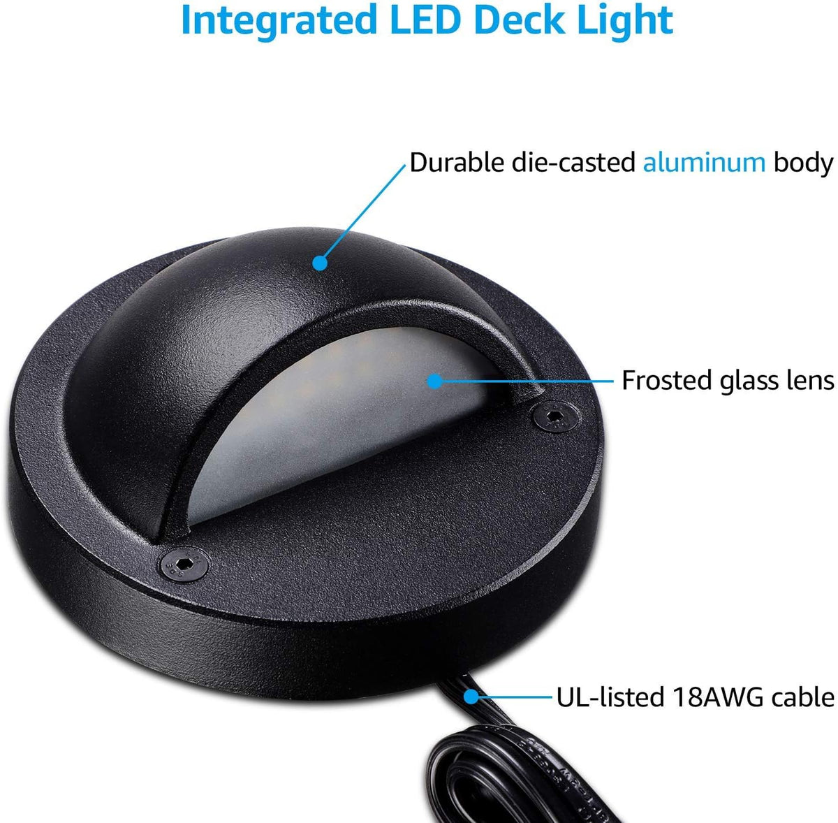 Pack of 6 Low Voltage LED Deck Lights with Die-cast Aluminum B908226