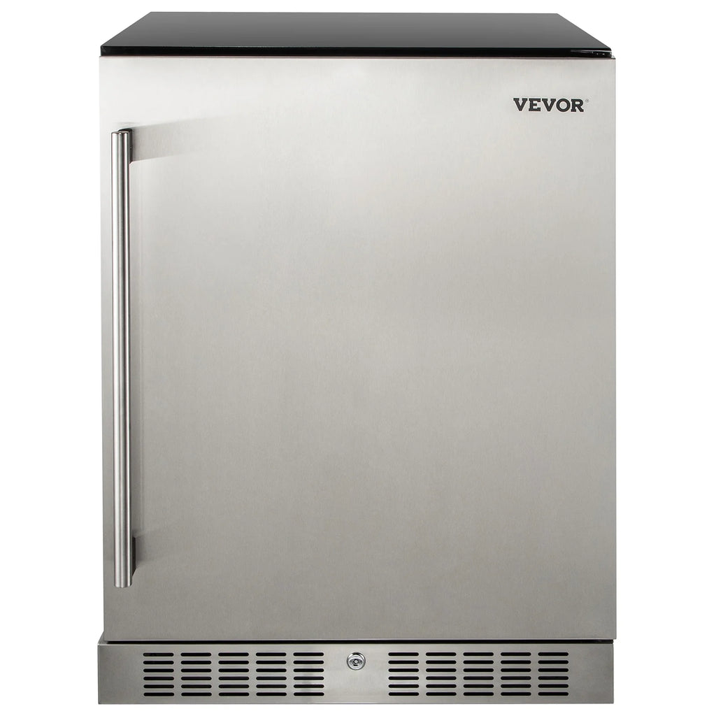 24'' Built-in Beverage Cooler 5.5 cu.ft. Reversible Door 142 Can Black & Silver A953