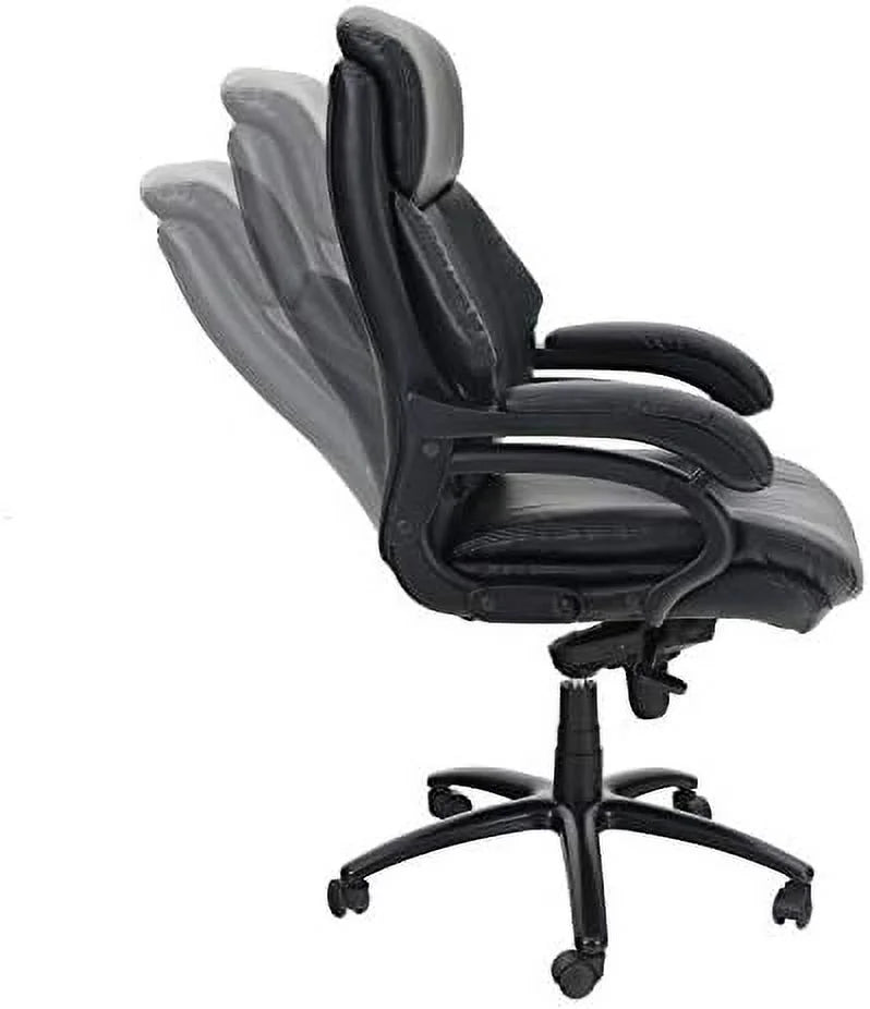 Black High Back Ergonomic Office Chair 400 lbs PU Leather L958