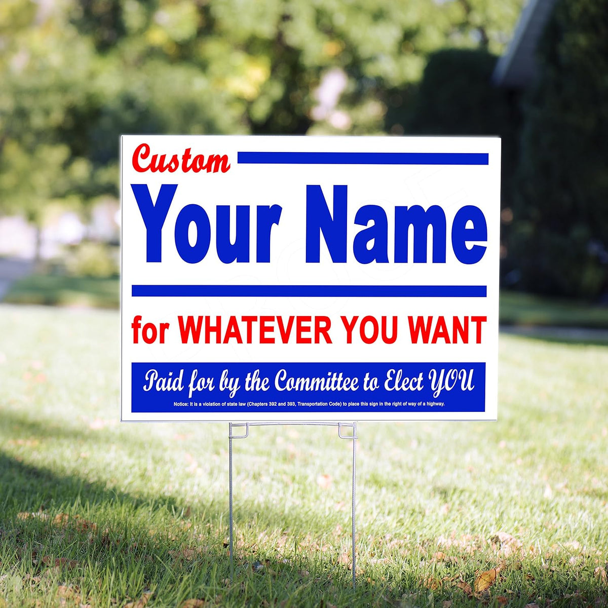 50 Pack Custom Yard Signs, Waterproof Plastic E2744