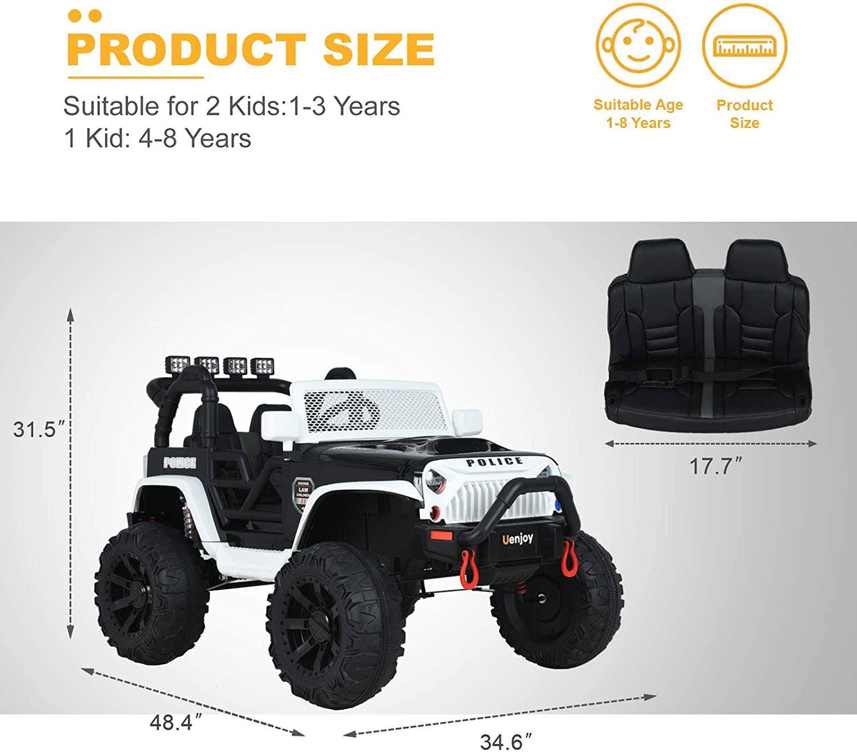 12V Battery Powered Kids Ride on Car with 2 Seats L310511