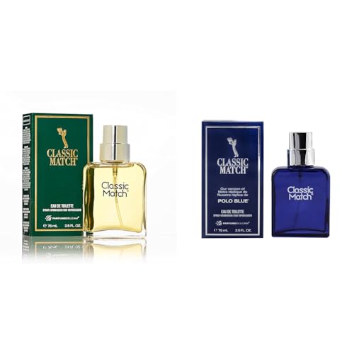Classic Match EDT Spray Men 2.5 Fl Oz & Classic Match Polo Blue EDT Spray Men 2.5 Fl Oz B342560