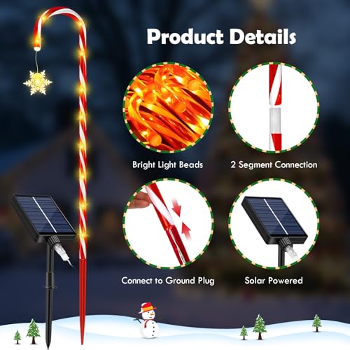 24 Pack Solar Candy Cane Lights with Remote G887