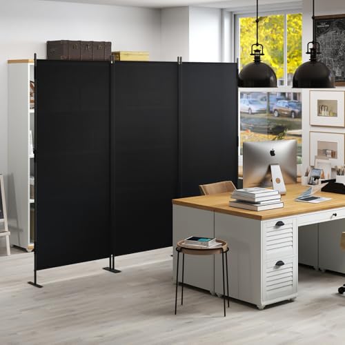 6Ft Black Folding Room Divider F895380