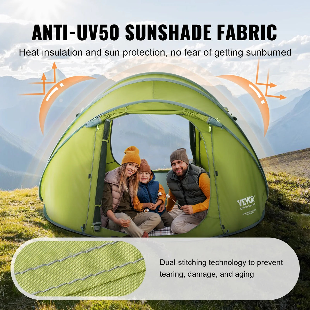 4 Person Waterproof Pop Up Camping Tent A323566