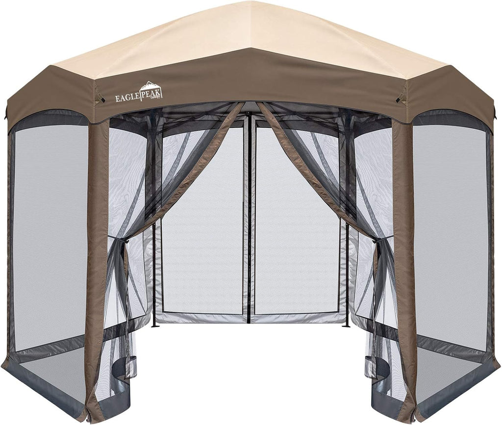 6 Sided Pop-Up Camping Gazebo with Mosquito Netting W126