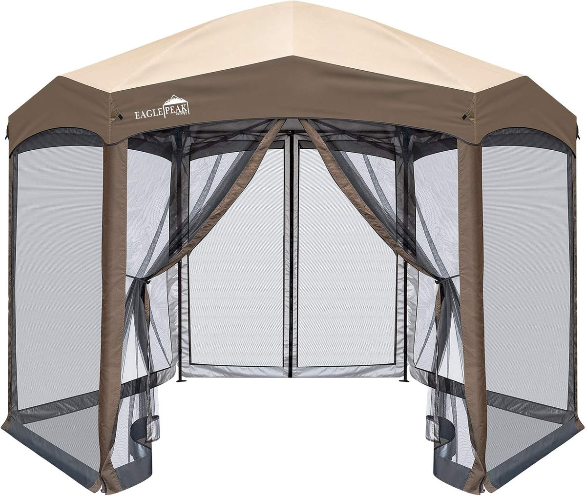 6 Sided Pop-Up Camping Gazebo with Mosquito Netting W126
