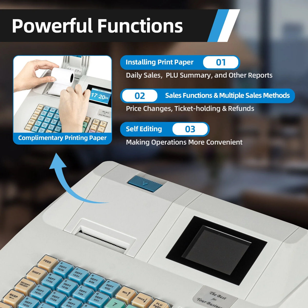 48-Key Cash Register POS System with Drawer U6572