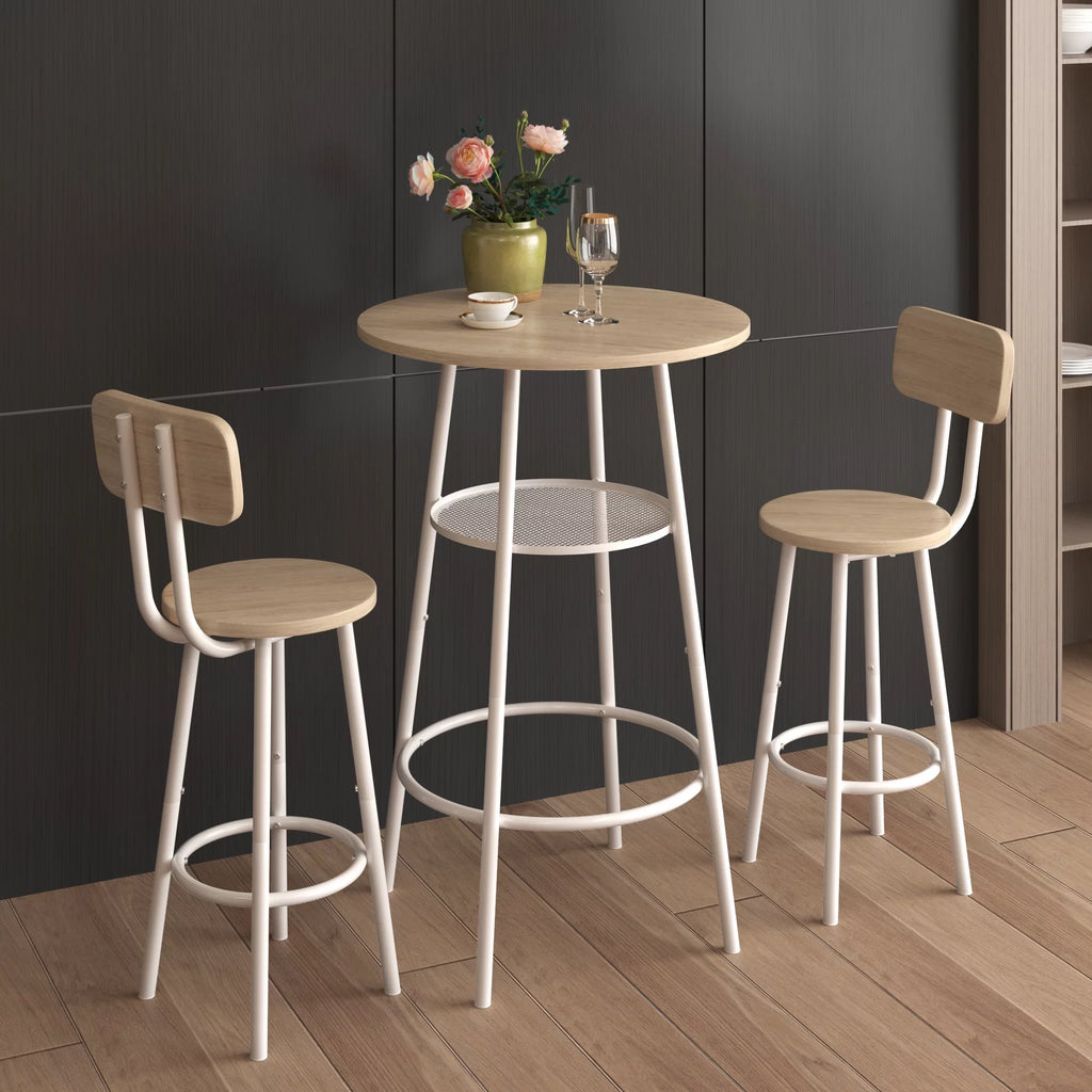 3-Piece Counter Height Bar Table Set with 3 Bar Stools E6045