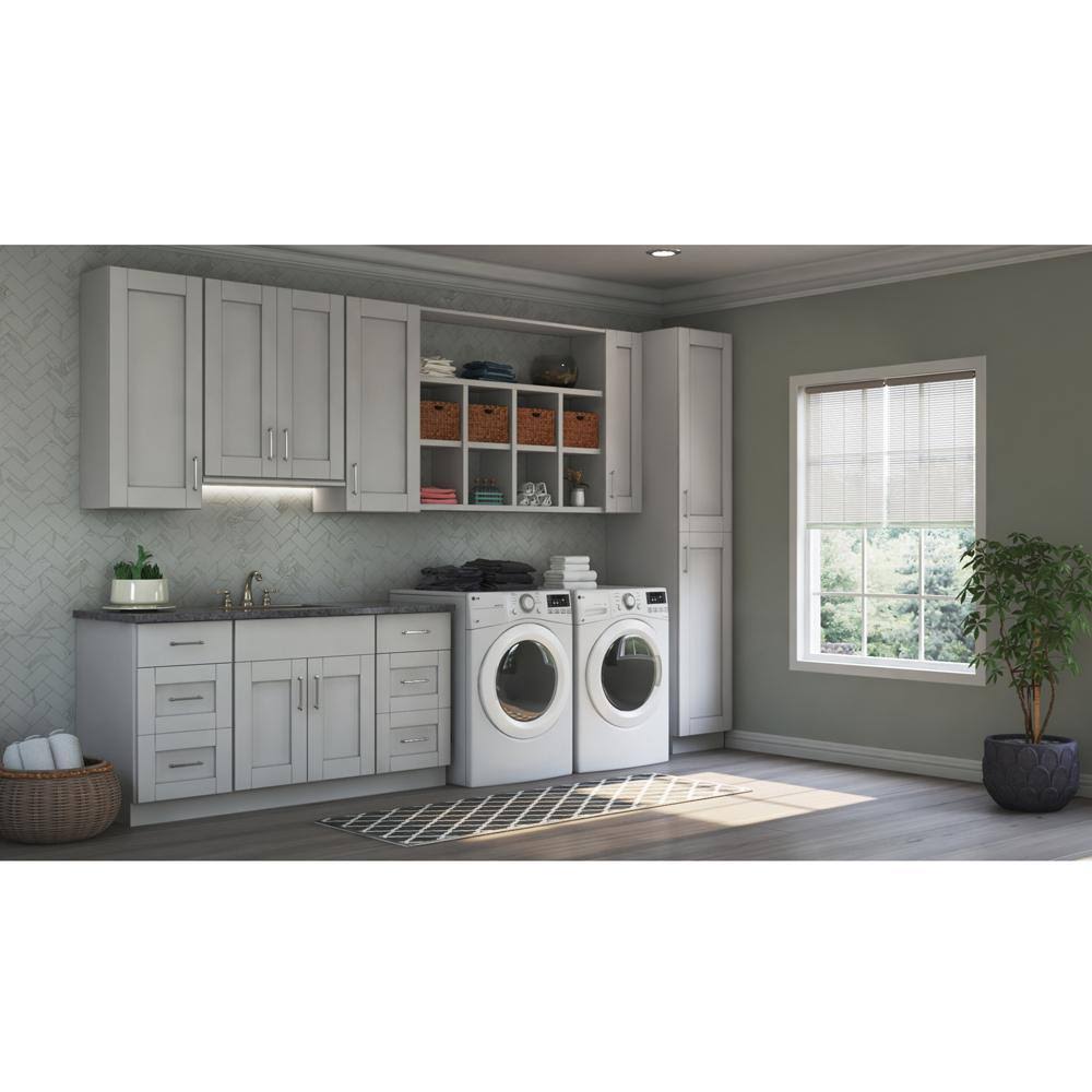 Dove Gray Farmhouse Apron-Front Sink Base Kitchen Cabinet J155