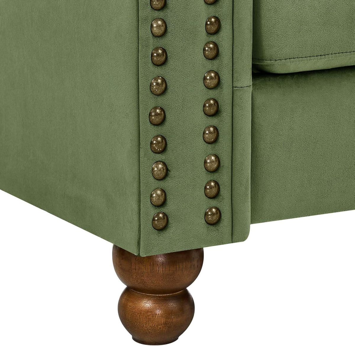 Green Velvet 3 Seater Chesterfield Sofa I608
