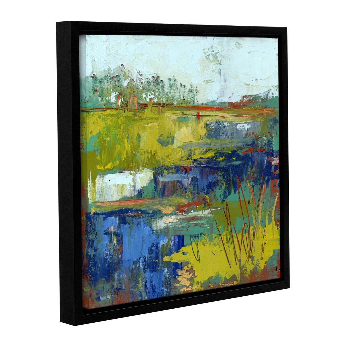 Abstract Gallery Wrapped Floater-framed Canvas 10x10 T5627