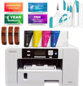 White Sublimation Printer Starter Bundle with Paper, Inks, Tapes, Dust Cover & 7-Piece Craft Tool Set Z6834
