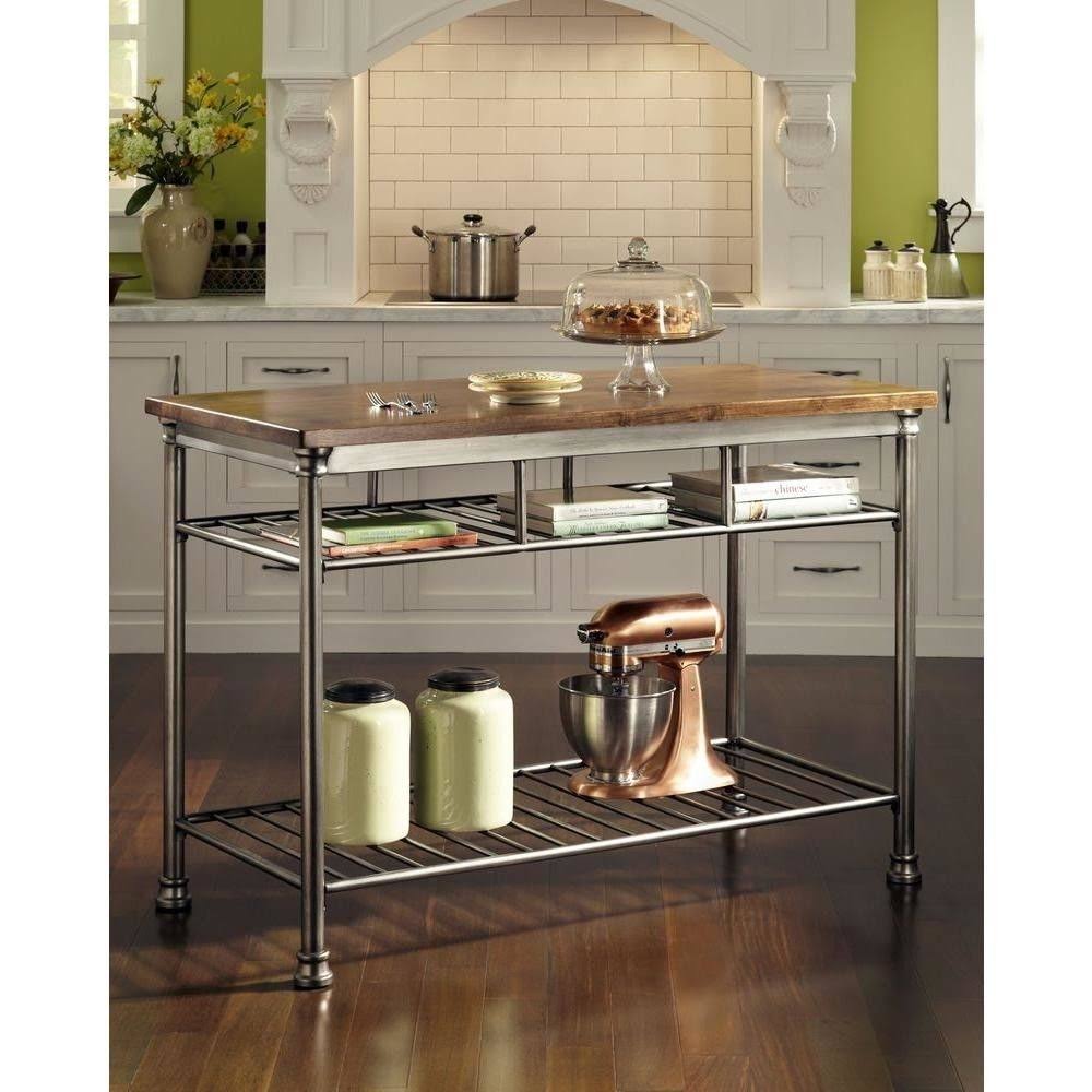 Vintage Caramel 2-Shelf Kitchen Island B8993