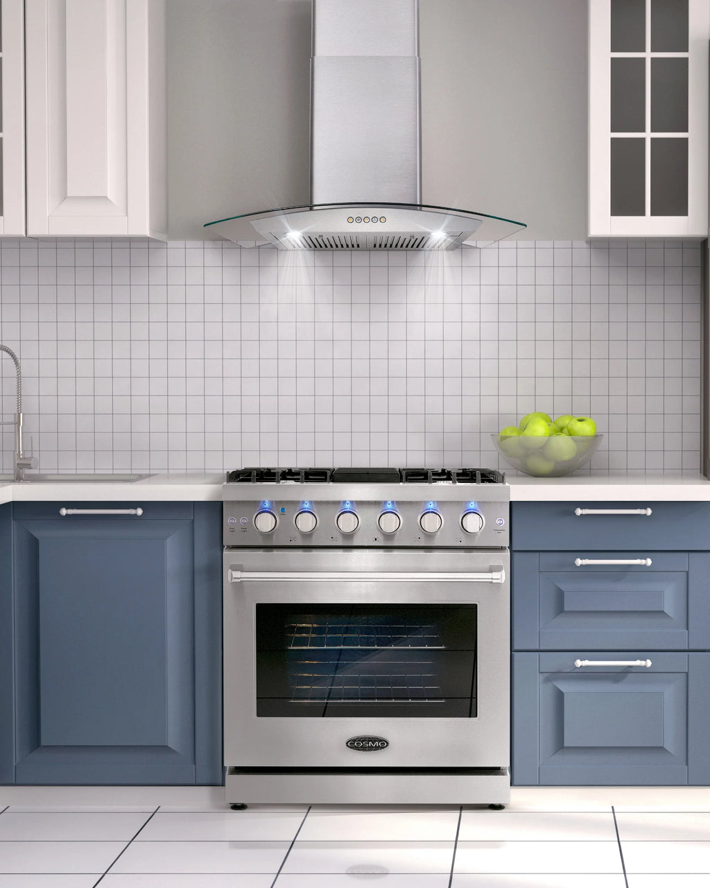 5 Piece Kitchen Appliance Package with Gas Range Dishwasher French Door Refrigerator Wine Refrigerator E250335