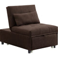 Brown Sofa Bed with Lumbar Pillow and Pull Out Sleeper O87608