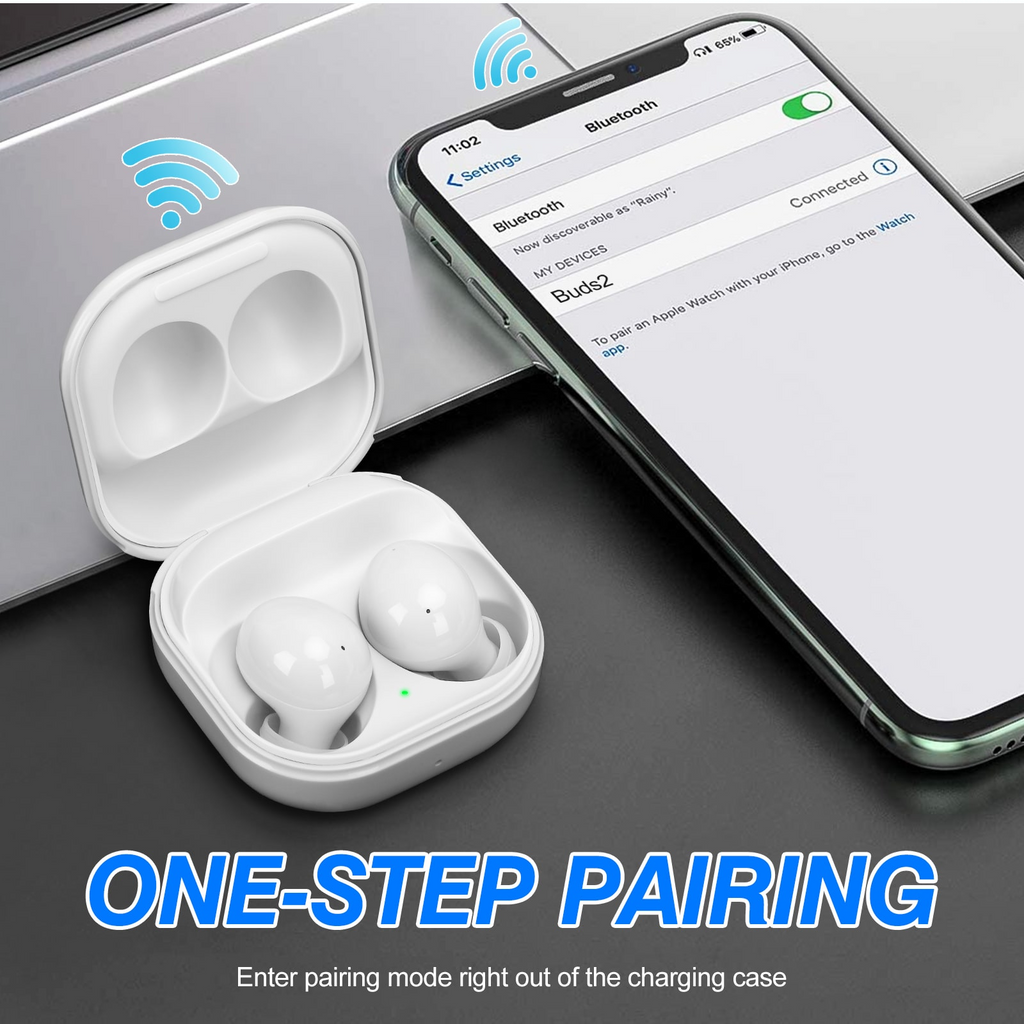 White Truly Wireless Bluetooth Headphones with Noise Isolation Y7867
