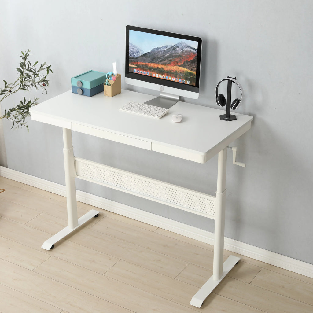 White 48 x 24 Inches Adjustable Height Standing Desk B647194
