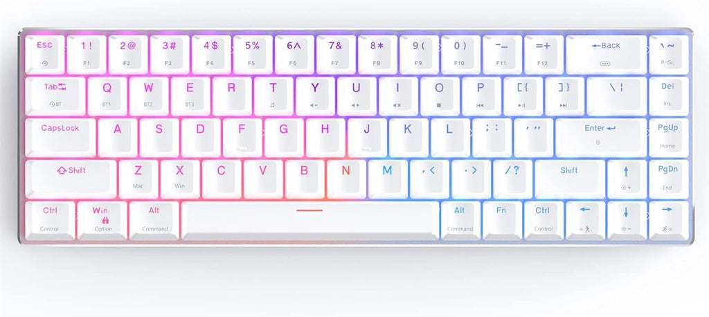 White 68 Keys Hot Swappable Mechanical Keyboard X70605