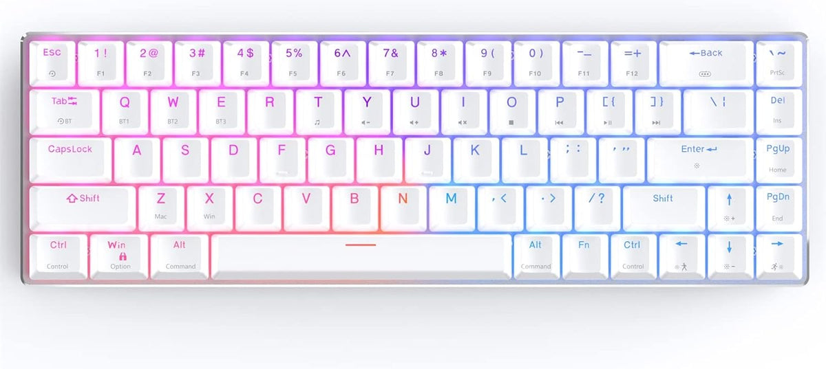 White 68 Keys Hot Swappable Mechanical Keyboard X70605