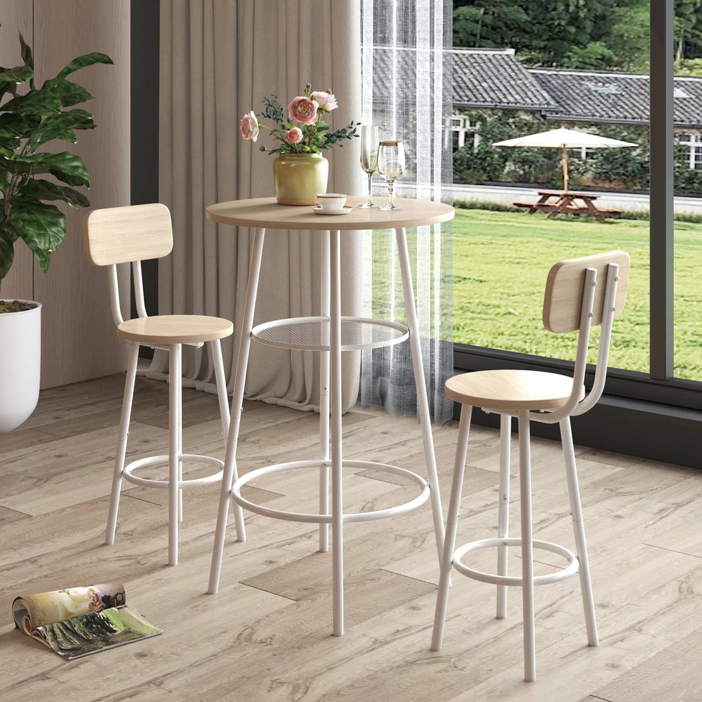 3-Piece Counter Height Bar Table Set with 3 Bar Stools E6045