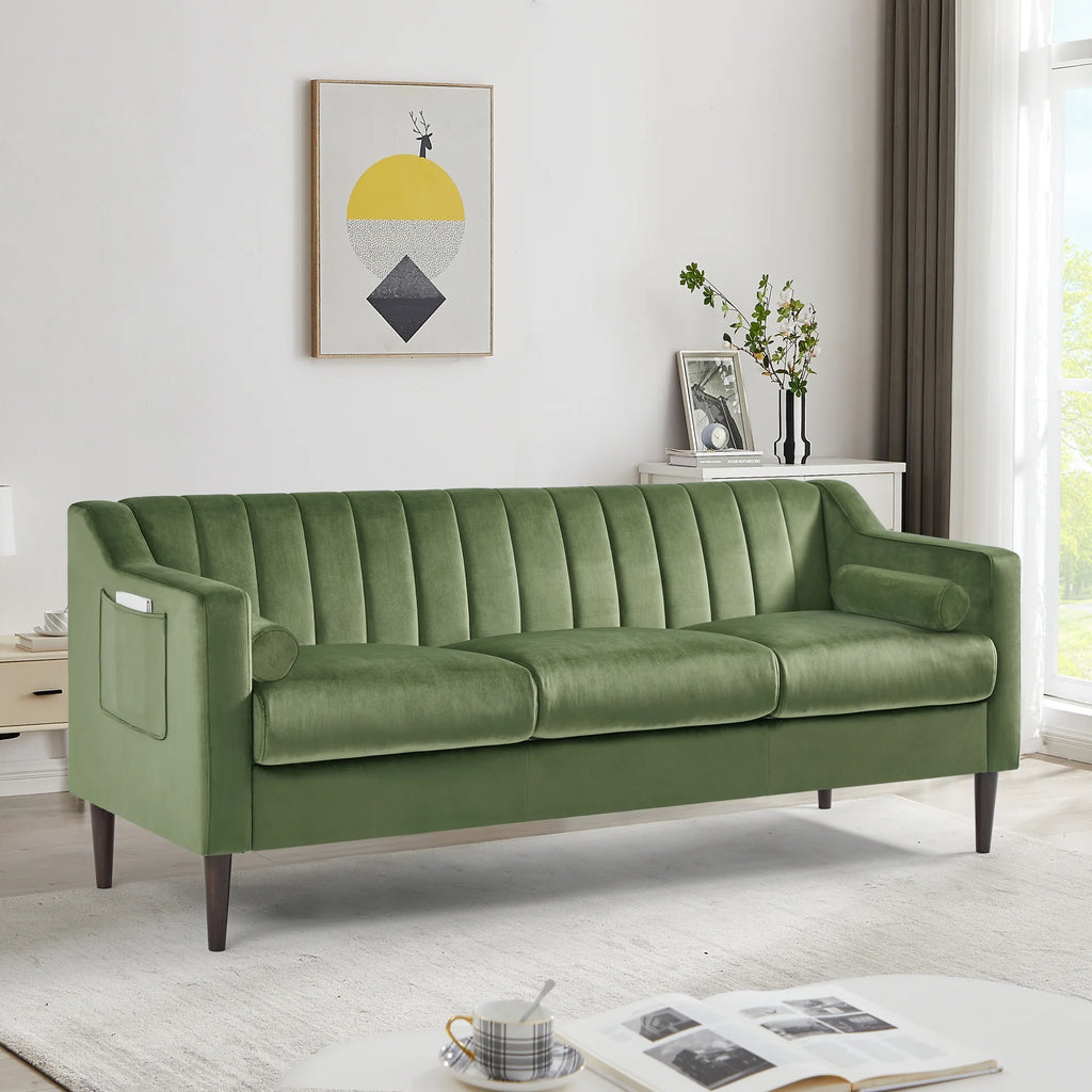 Green Velvet 3 Seats Sofa F169
