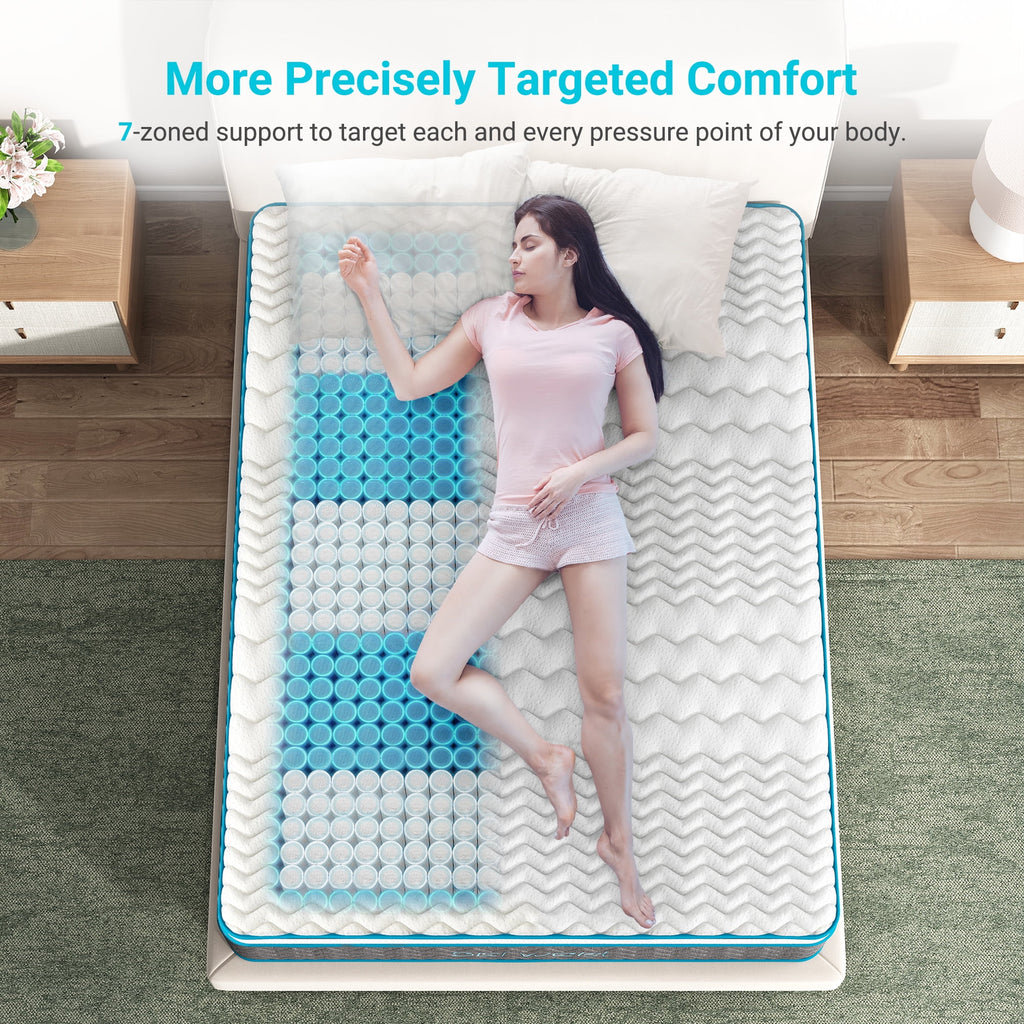 Full Size 10 inch Bamboo Charcoal Memory Foam Hybrid Mattress I374114