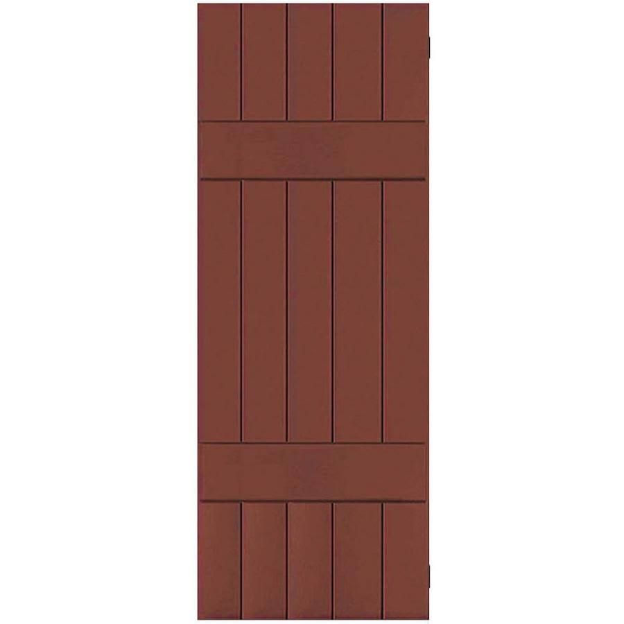 18 in. x 51 in. Real Wood Western Red Cedar Board and Batten Shutters Pair G9216