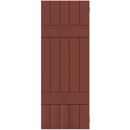 18 in. x 51 in. Real Wood Western Red Cedar Board and Batten Shutters Pair G9216