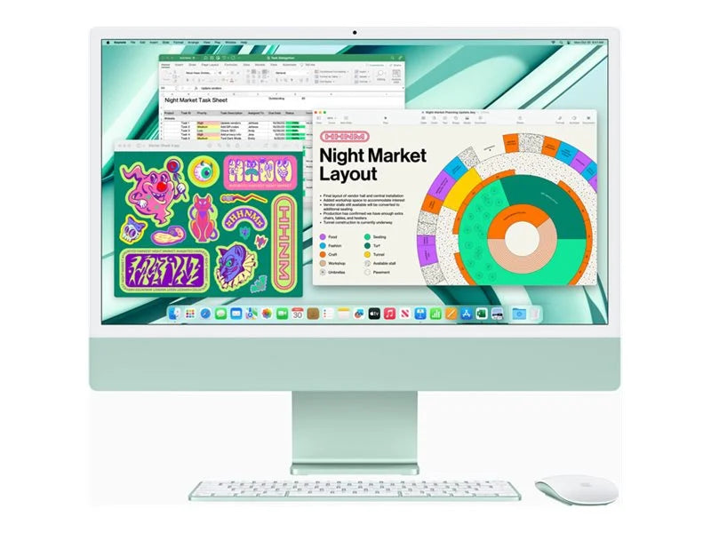 iMac with 4.5K Retina display - All-in-one - M3 - RAM 8 GB - SSD 256 GB - 8-core GPU - Wi-Fi 6E, Bluetooth 5.3 - macOS Sonoma 14.0 - LED 24" 4480 x 2520 (4.5K) N5276