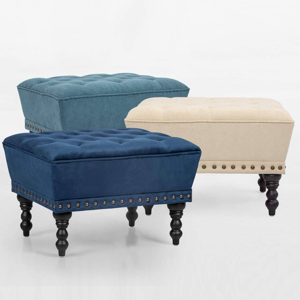 Ottoman Footstool with Nailhead 17 Inches High G932152