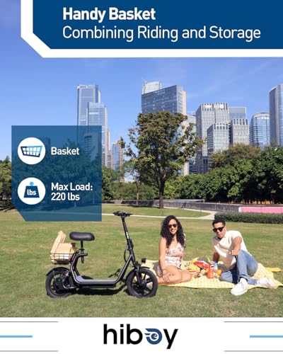 Electric Scooter with Seat, 500W Peak Motor, 20MPH, 22 Miles Range, Foldable, Dual Suspension, Drum Brakes C303