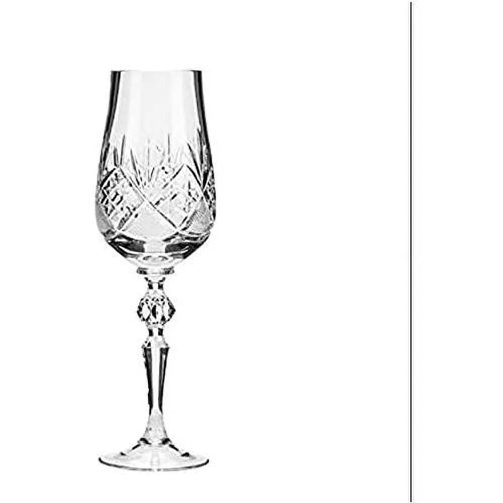 Hand Made Vintage Crystal Champagne Flute Glasses Set Of 2 P724