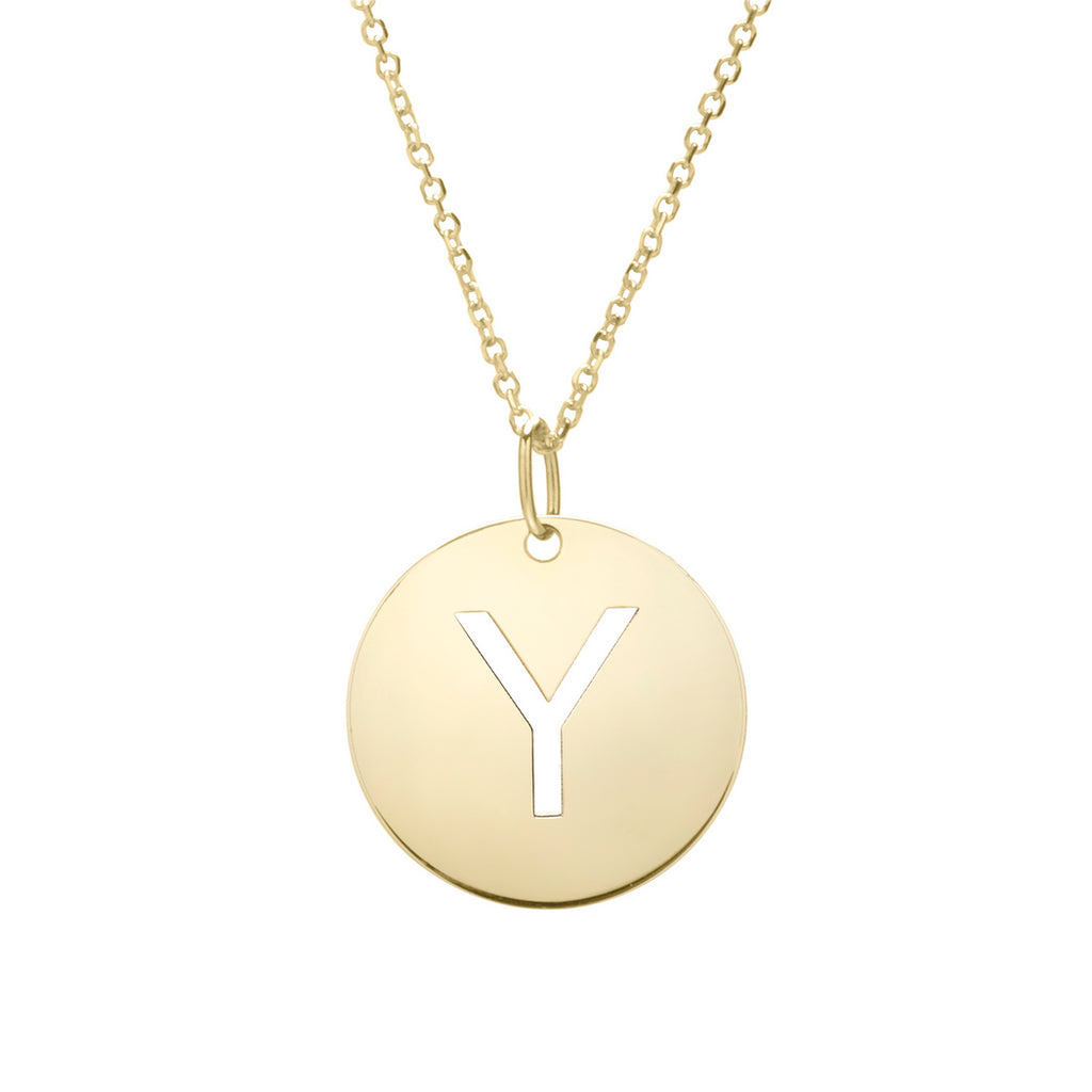 14k Yellow Gold Polished Initial y Necklace With Lobster Clasp 18 Inch Z293215
