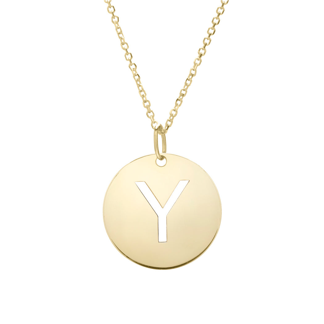 14k Yellow Gold Polished Initial y Necklace With Lobster Clasp 18 Inch Z293215