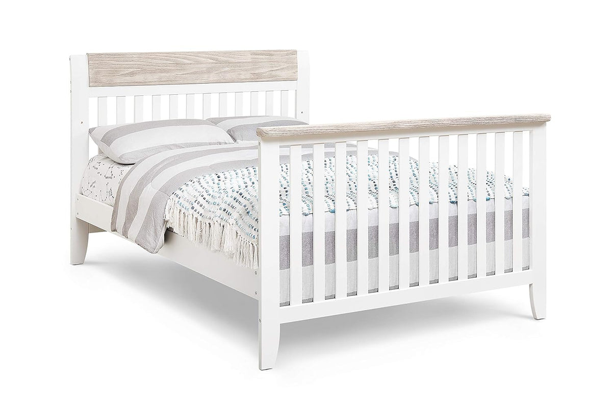 White and Wire Brushed Wood 4 in 1 Convertible Crib K549507
