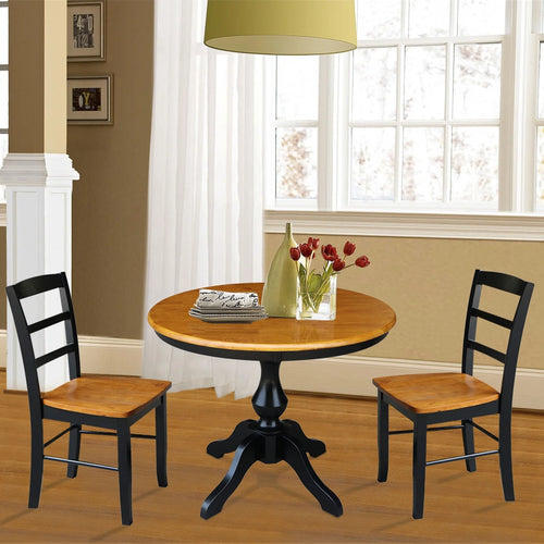 3 Piece 36" Round Dining Set in Cherry P6244