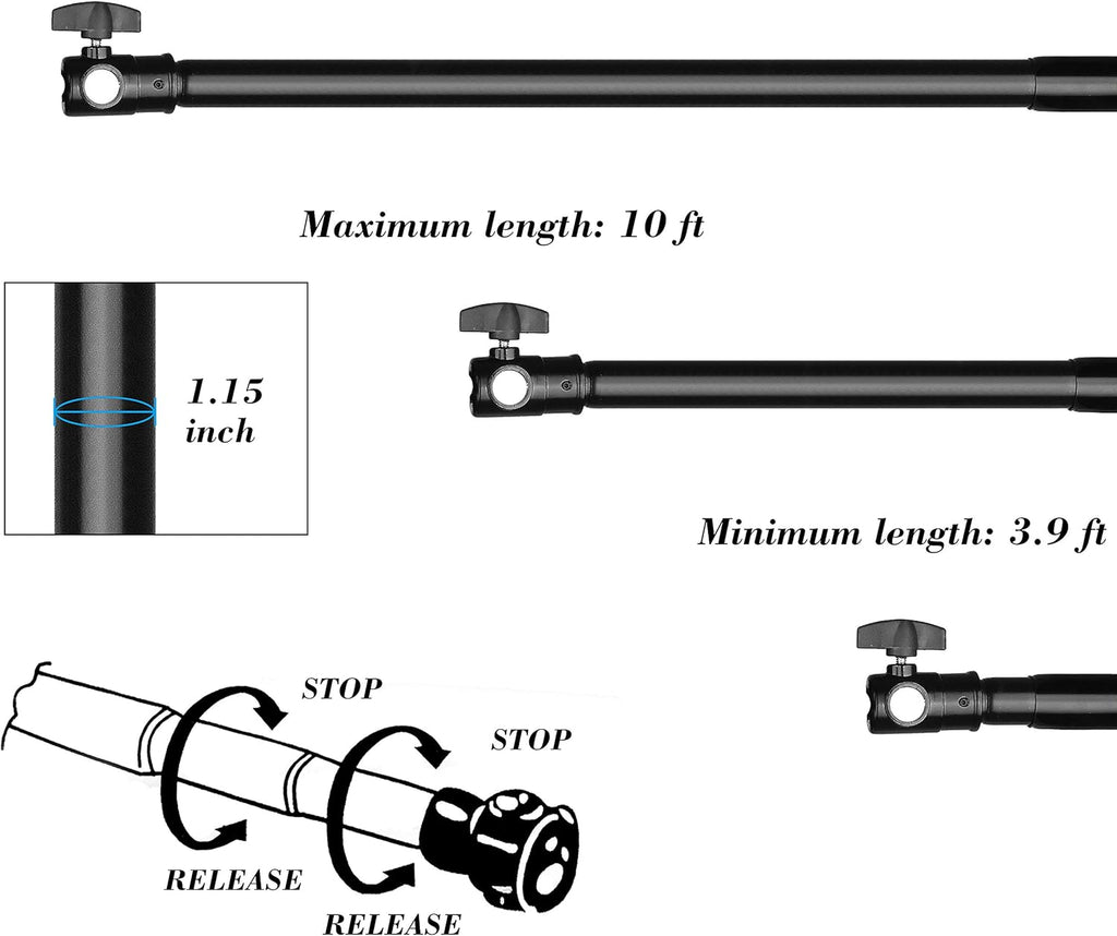 10 x 10 ft Heavy Duty Adjustable Backdrop Support System Kit with Carry Bag I22322
