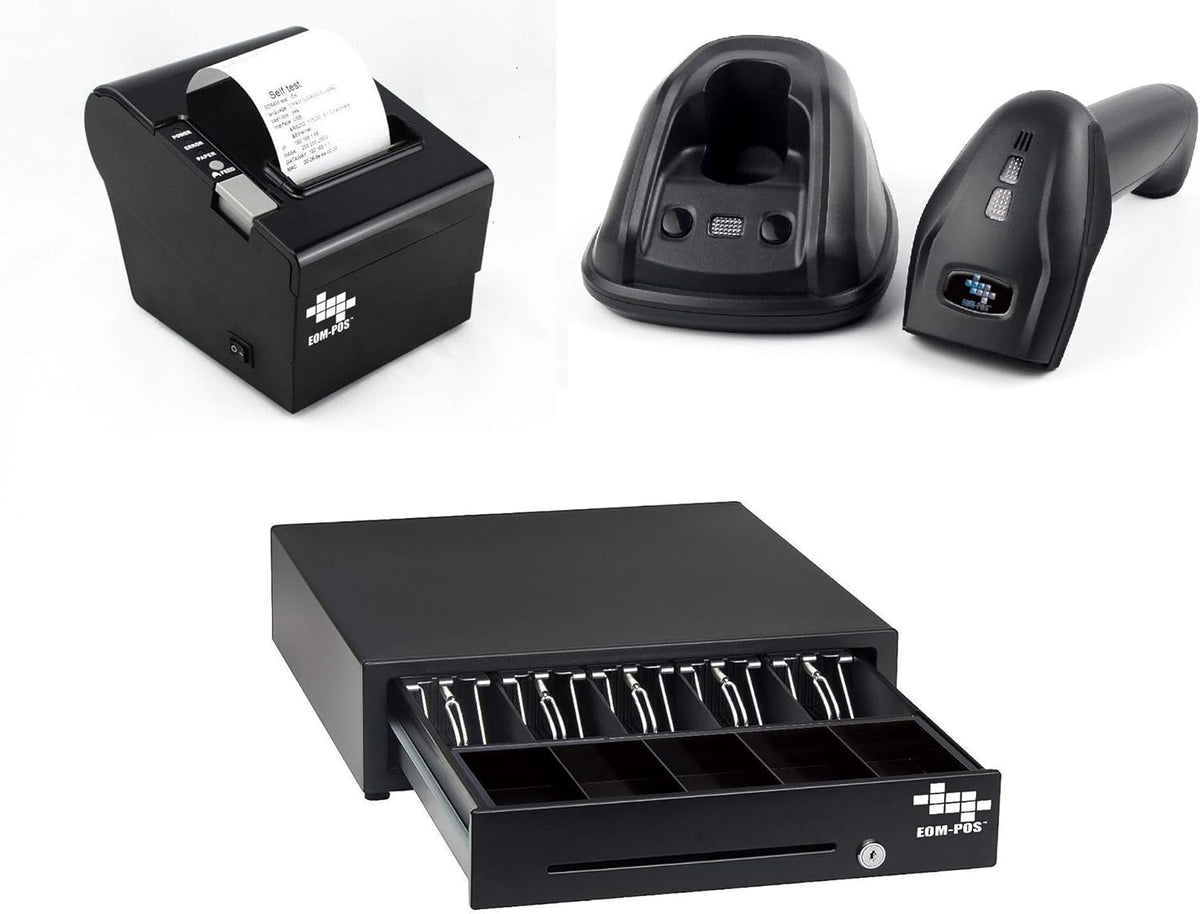 Heavy Duty Cash Register Drawer with Thermal Receipt Printer and Barcode Scanner K8086