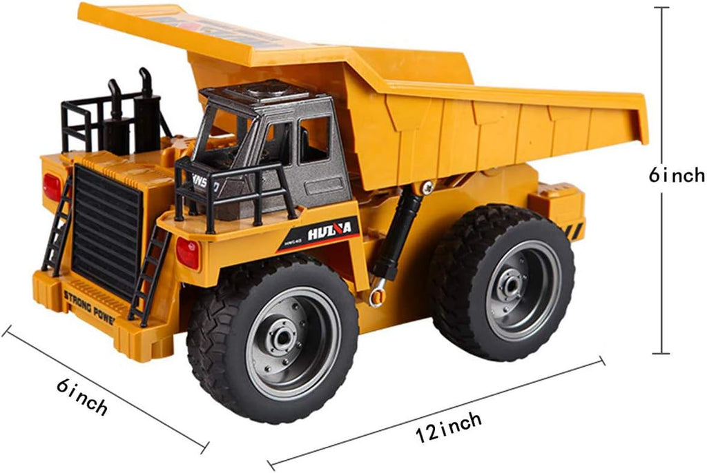 Remote Control Dump Truck 2.4Ghz RC Truck 6 Channel 4WD Construction Vehicle Toy with LED Light and Metal Cab V783