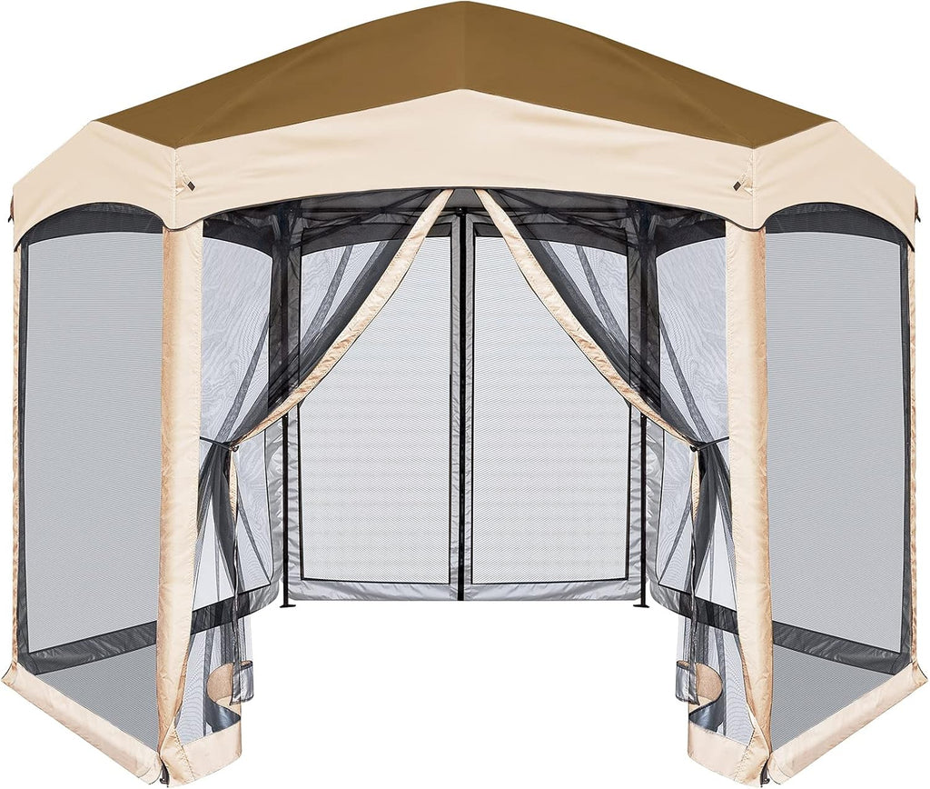 6 Sided Pop-Up Camping Gazebo with Mosquito Netting W126