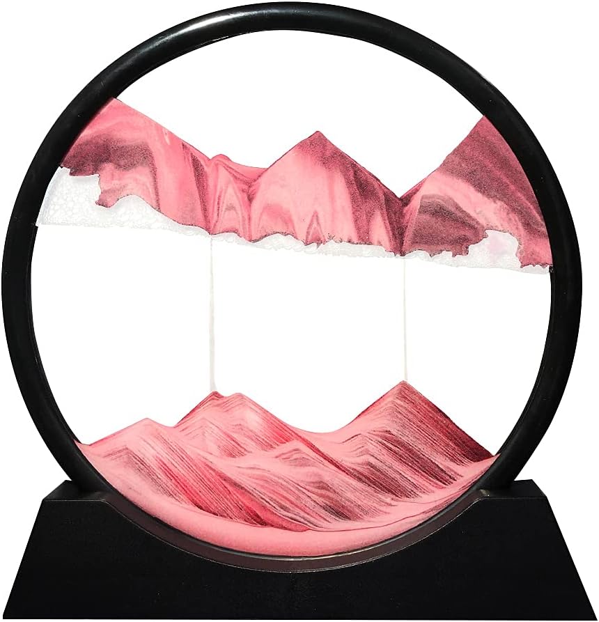 Moving Sand Art Picture Round Glass 3D Deep Sea (Green, 7 Inch) U321707