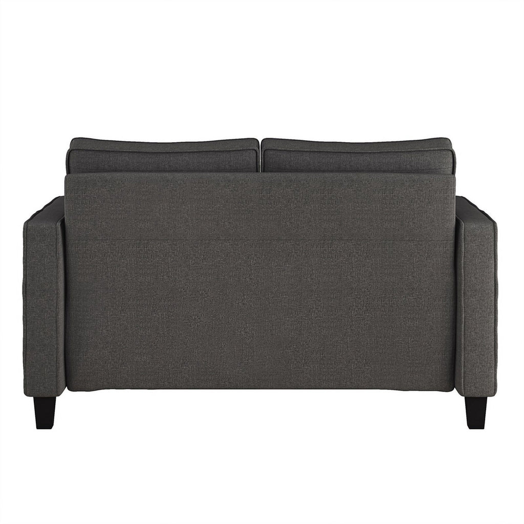 Gray Linen-Like Fabric Upholstered 2 Seater Loveseat Sofa L78331