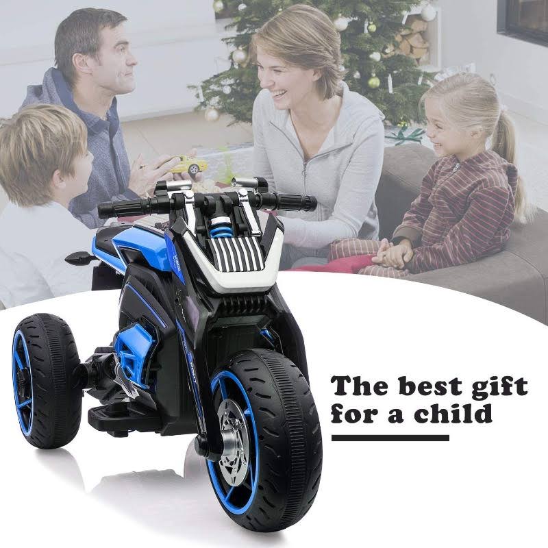 12V Kids Ride on Motorcycle Electric Three-Wheeled Toy Bike Car with MP3 Horns I403086