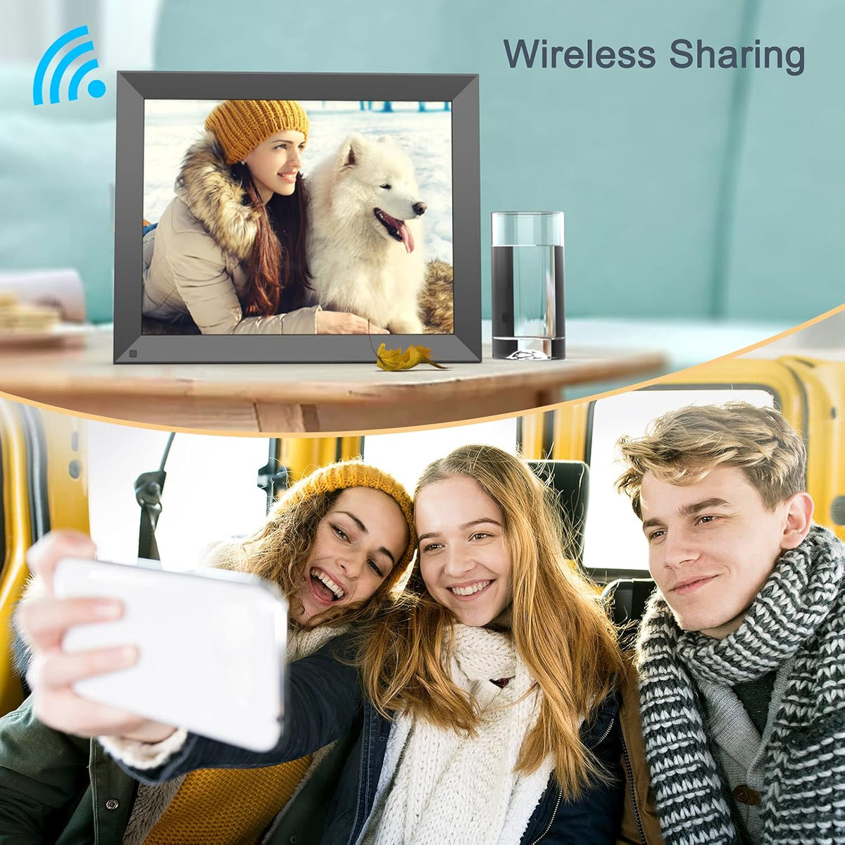 WiFi Large Digital Picture Photo Frame 15-Inch Touch Screen 32GB Memory V619